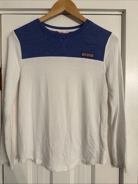 Vineyard Vines Girls Size 14 Dreamcloth Crewneck Shep Shirt Ocean Breeze EUC